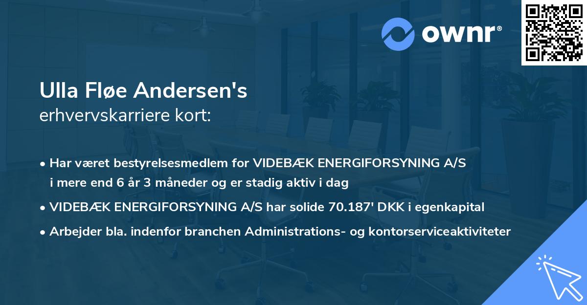Ulla Fløe Andersen's erhvervskarriere kort