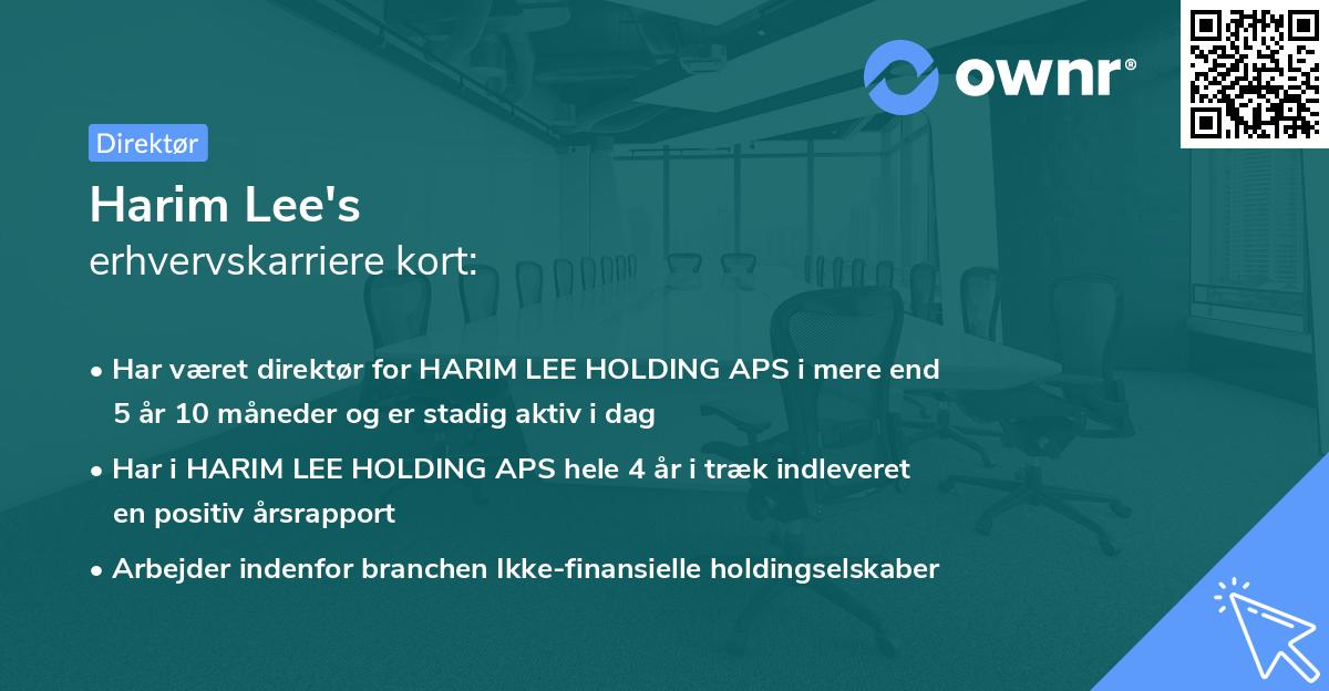 Harim Lee's erhvervskarriere kort