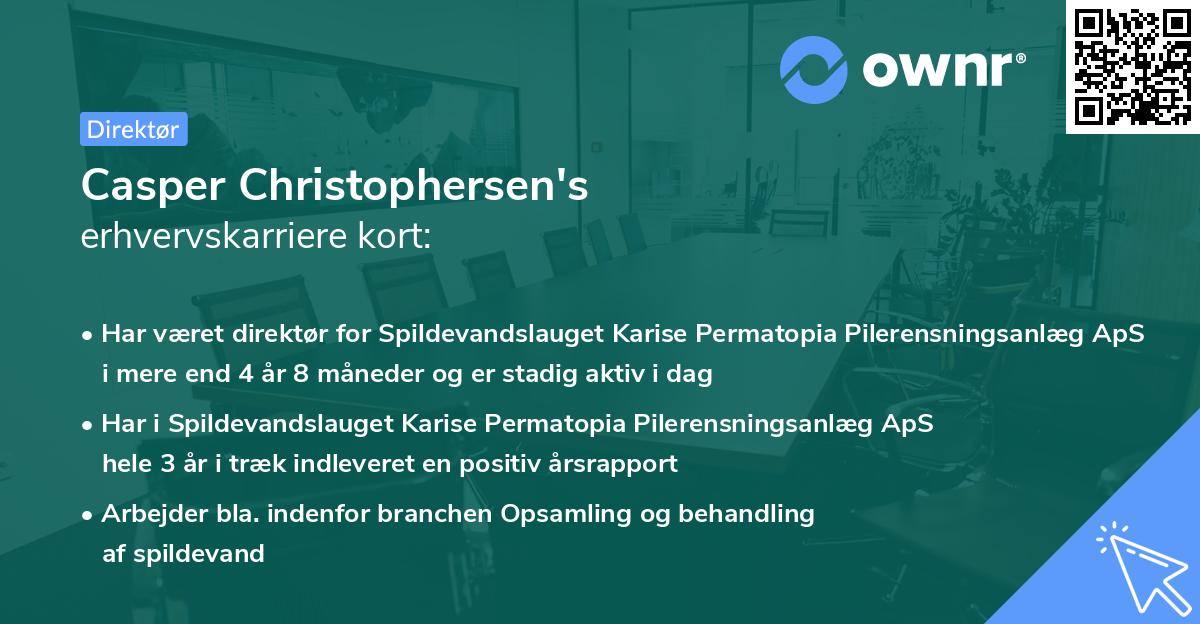 Casper Christophersen's erhvervskarriere kort