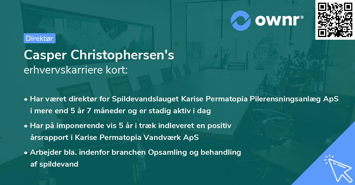 Casper Christophersen's erhvervskarriere kort