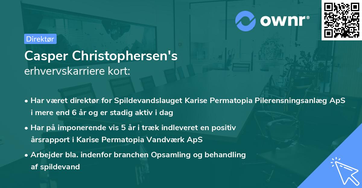 Casper Christophersen's erhvervskarriere kort