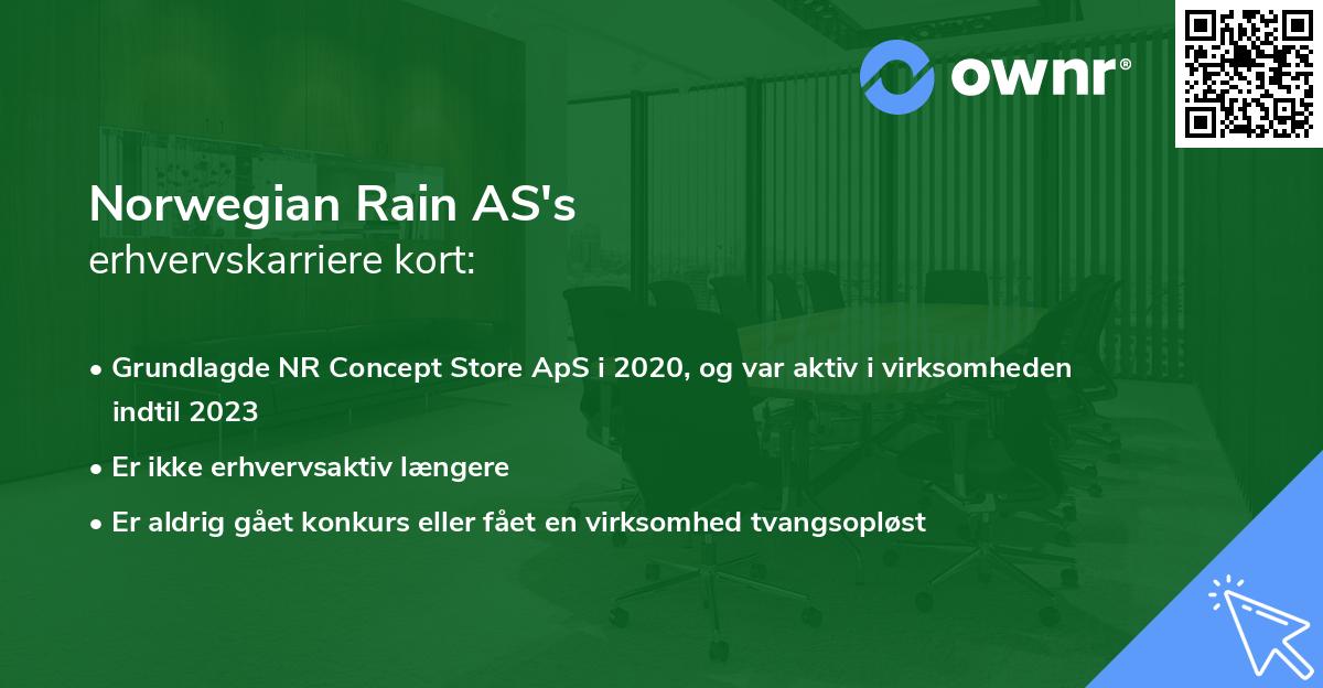 Norwegian Rain AS's erhvervskarriere kort