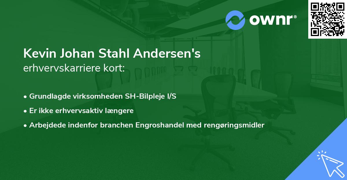 Kevin Johan Stahl Andersen's erhvervskarriere kort