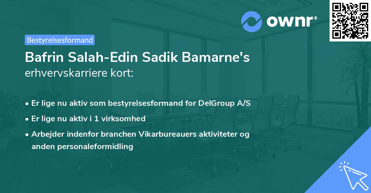 Bafrin Salah-Edin Sadik Bamarne's erhvervskarriere kort