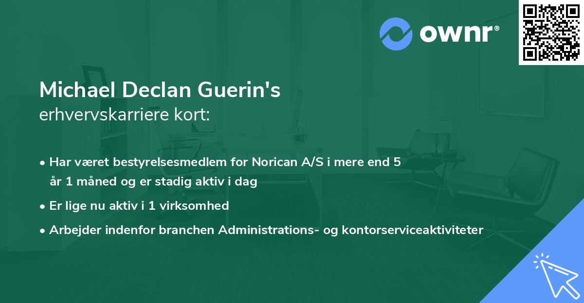 Michael Declan Guerin's erhvervskarriere kort