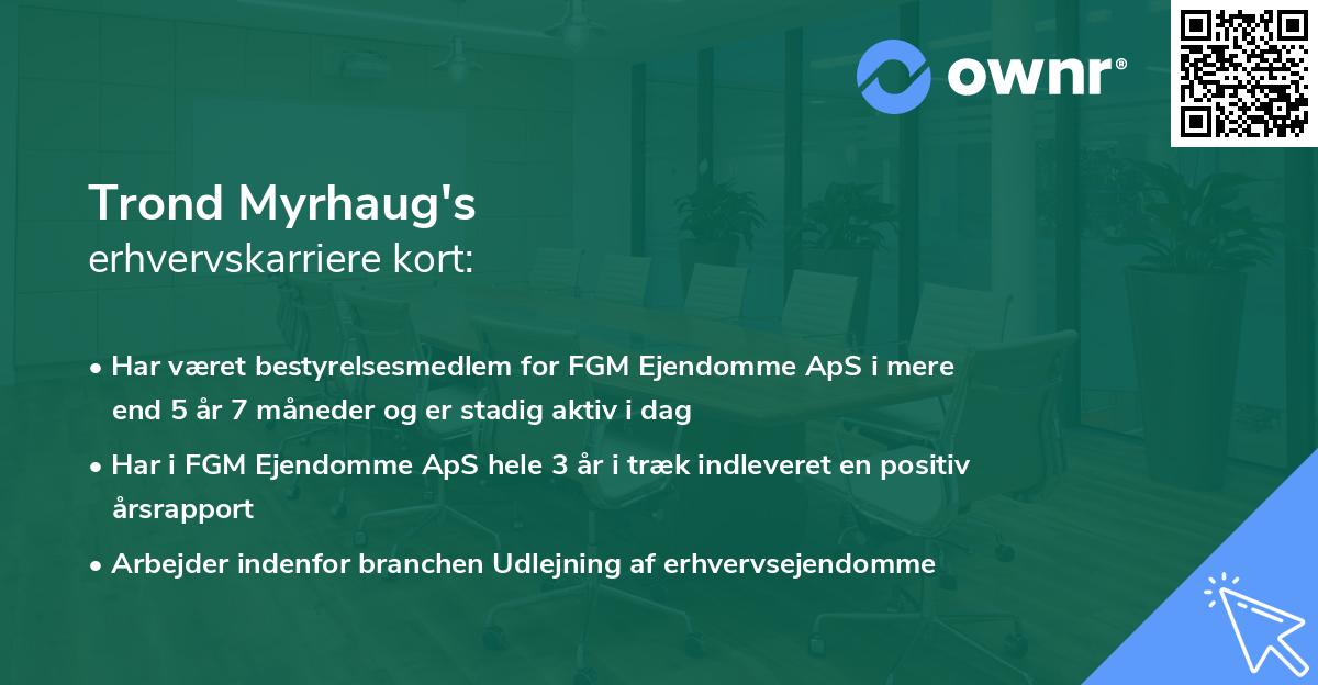 Trond Myrhaug's erhvervskarriere kort