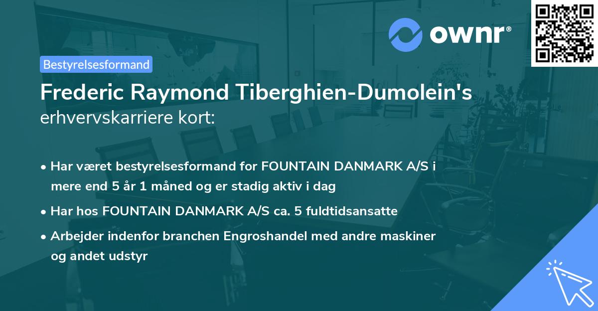 Frederic Raymond Tiberghien-Dumolein's erhvervskarriere kort