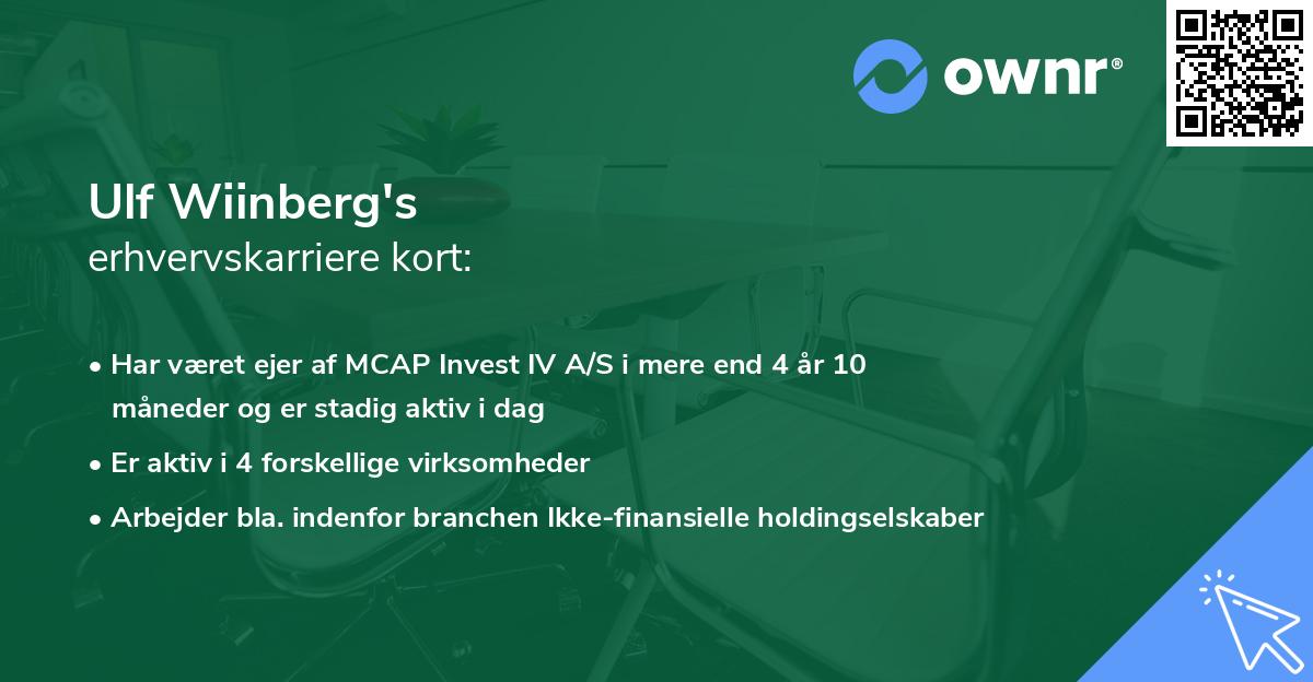 Ulf Wiinberg's erhvervskarriere kort