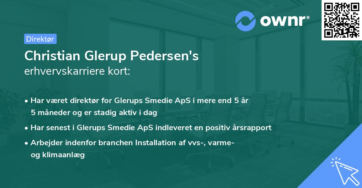 Christian Glerup Pedersen's erhvervskarriere kort