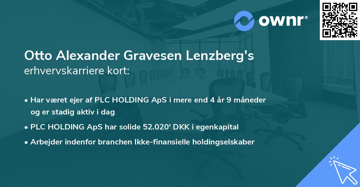 Otto Alexander Gravesen Lenzberg's erhvervskarriere kort