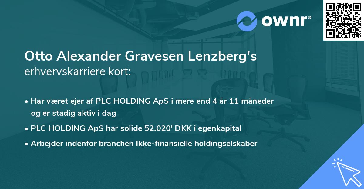 Otto Alexander Gravesen Lenzberg's erhvervskarriere kort