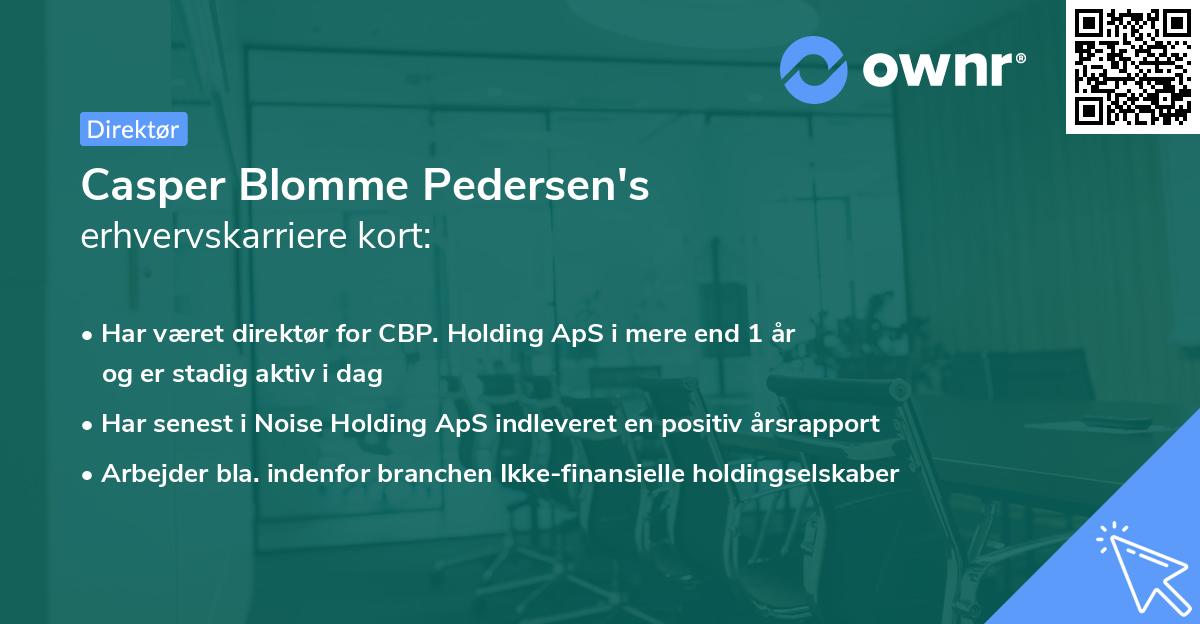 Casper Blomme Pedersen's erhvervskarriere kort