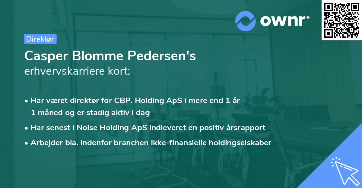 Casper Blomme Pedersen's erhvervskarriere kort