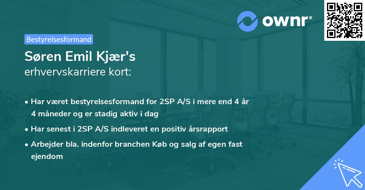Søren Emil Kjær's erhvervskarriere kort
