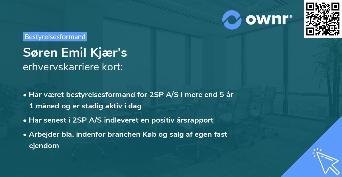 Søren Emil Kjær's erhvervskarriere kort