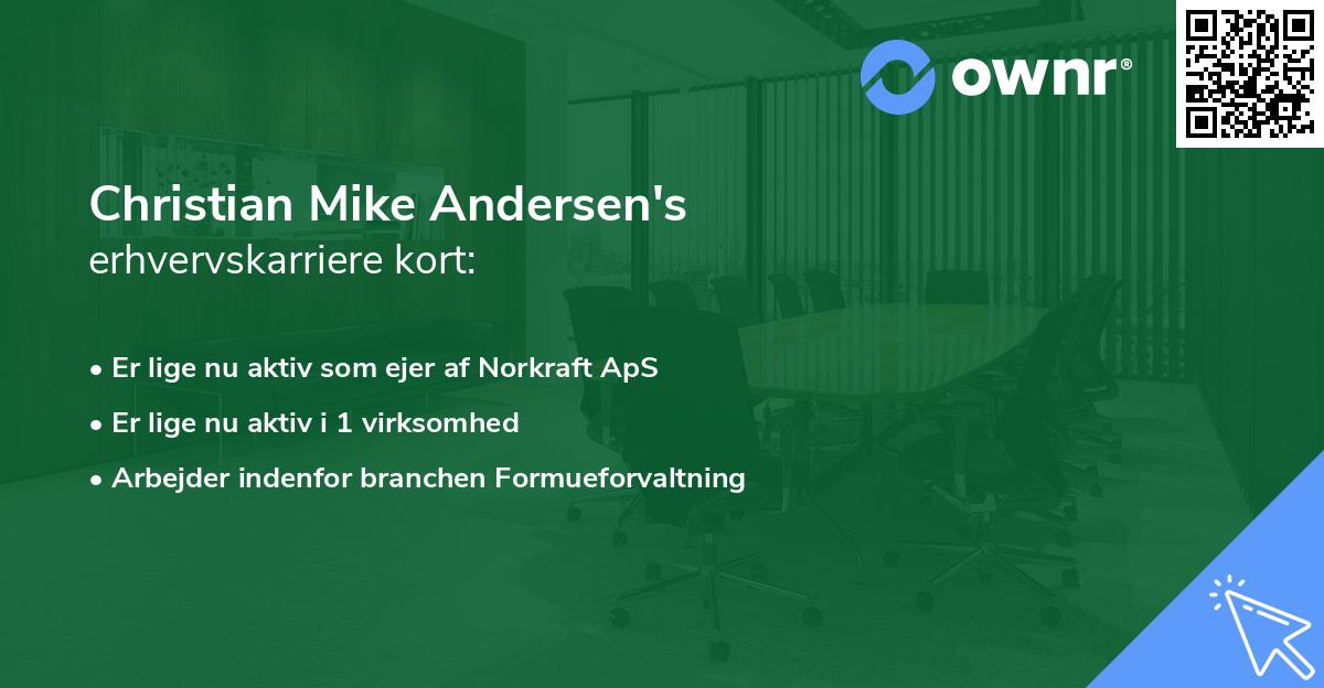 Christian Mike Andersen's erhvervskarriere kort