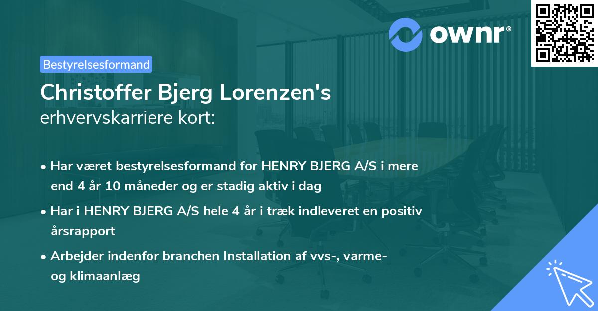Christoffer Bjerg Lorenzen's erhvervskarriere kort