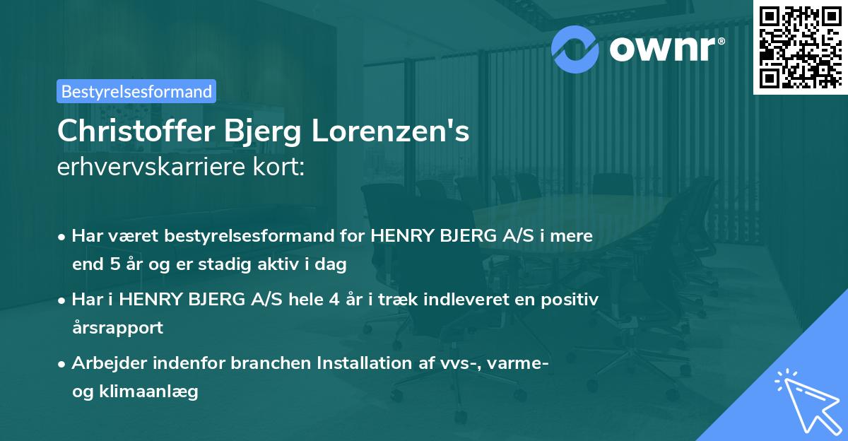 Christoffer Bjerg Lorenzen's erhvervskarriere kort