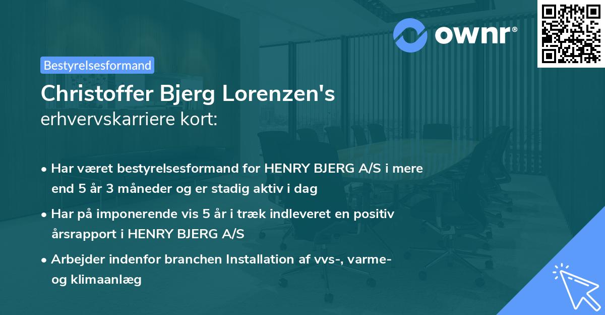 Christoffer Bjerg Lorenzen's erhvervskarriere kort