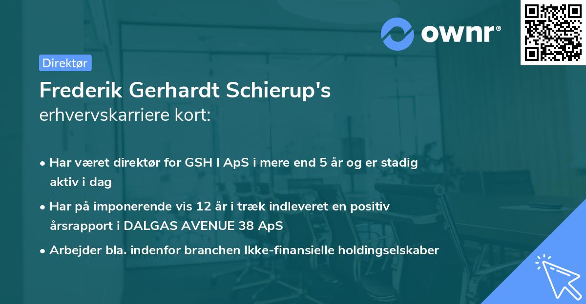 Frederik Gerhardt Schierup's erhvervskarriere kort