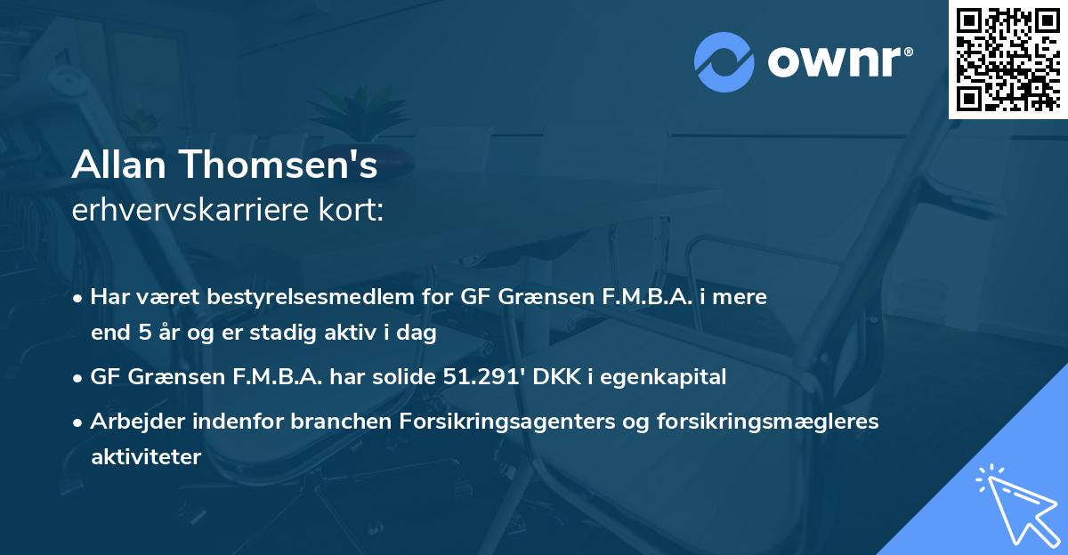 Allan Thomsen's erhvervskarriere kort