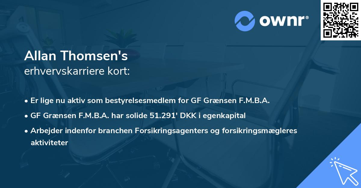 Allan Thomsen's erhvervskarriere kort