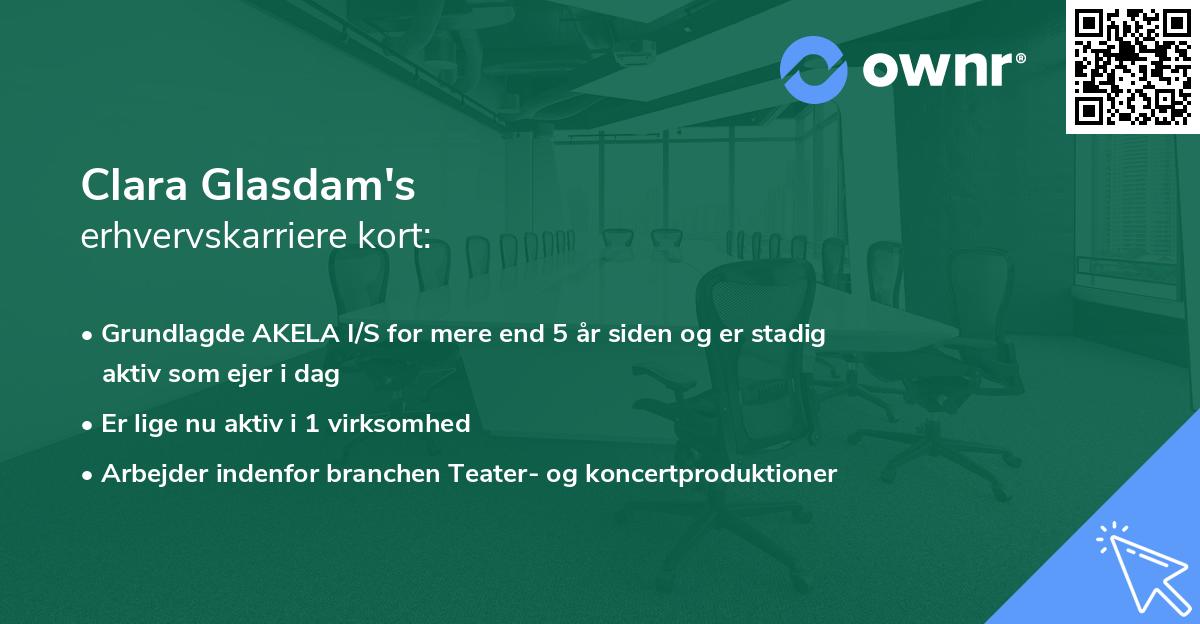 Clara Glasdam's erhvervskarriere kort