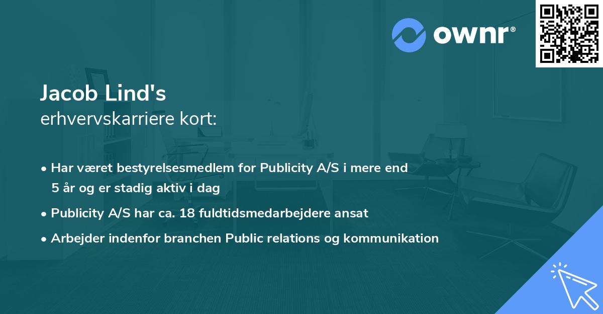 Jacob Lind's erhvervskarriere kort