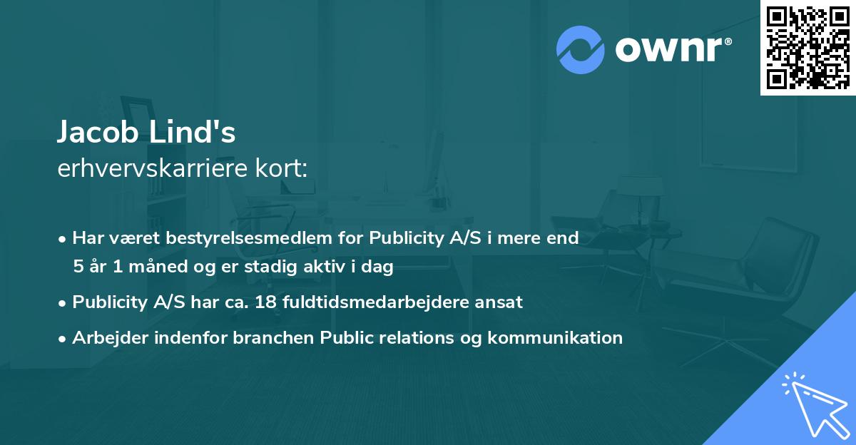 Jacob Lind's erhvervskarriere kort