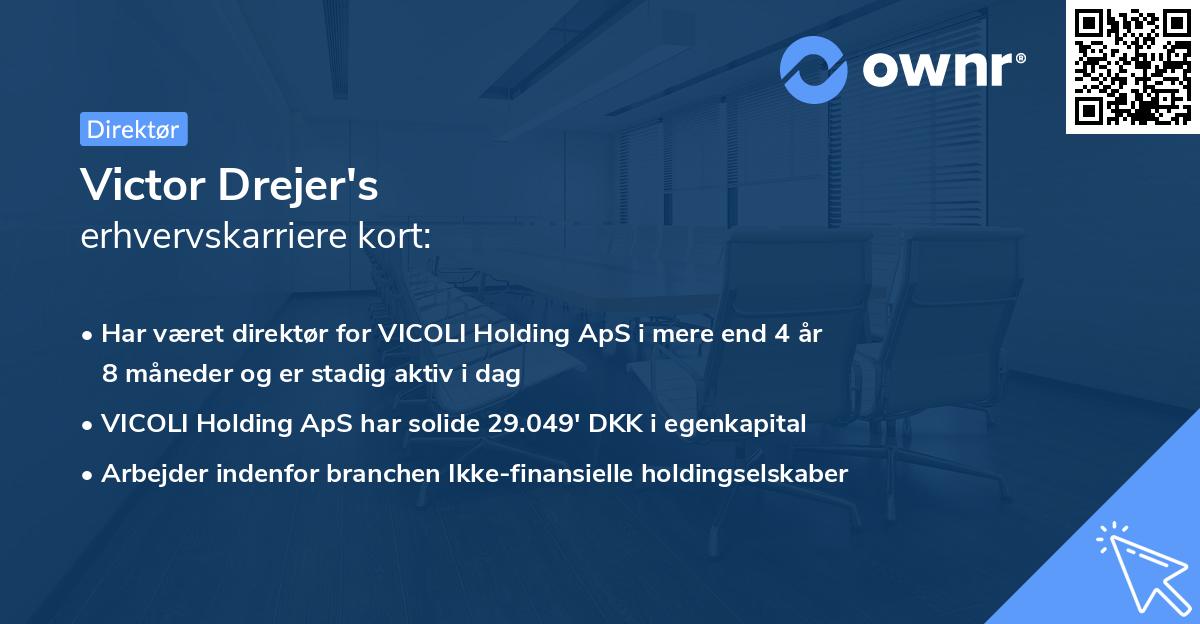 Victor Drejer's erhvervskarriere kort