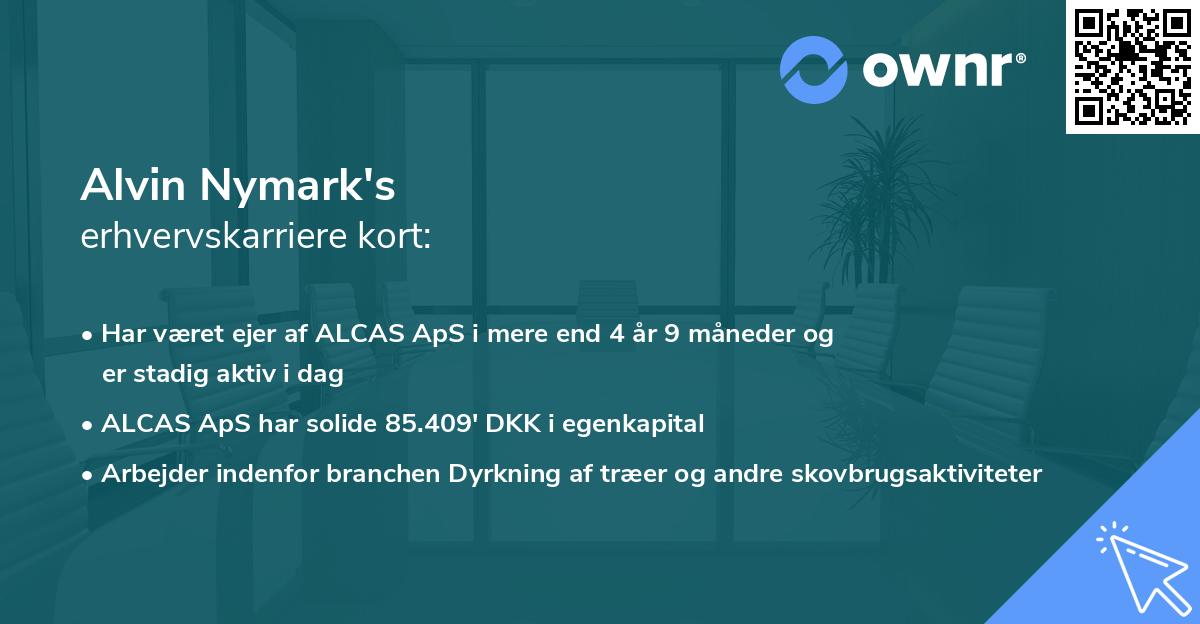 Alvin Nymark's erhvervskarriere kort