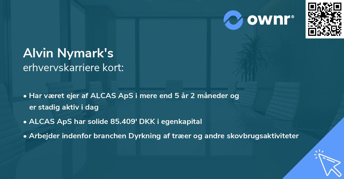 Alvin Nymark's erhvervskarriere kort