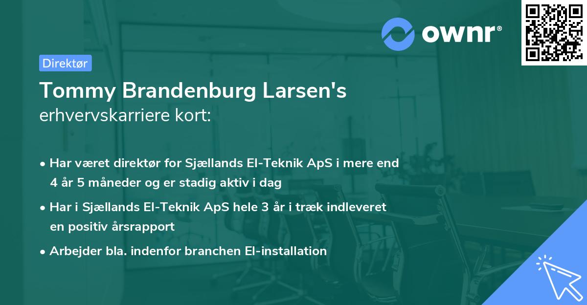 Tommy Brandenburg Larsen's erhvervskarriere kort