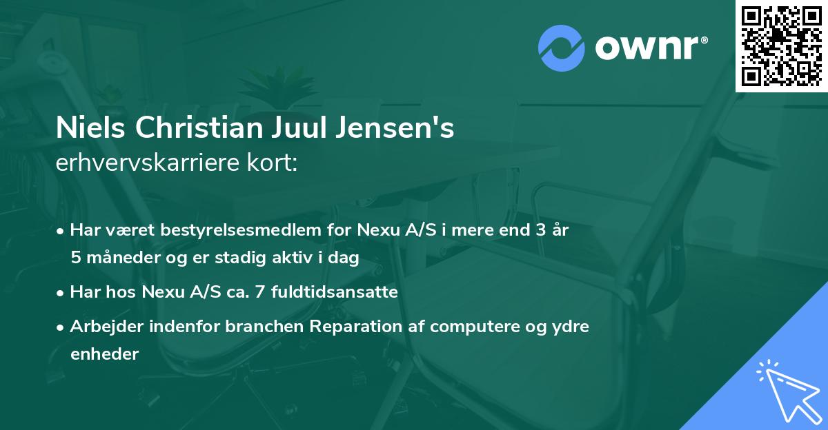 Niels Christian Juul Jensen's erhvervskarriere kort