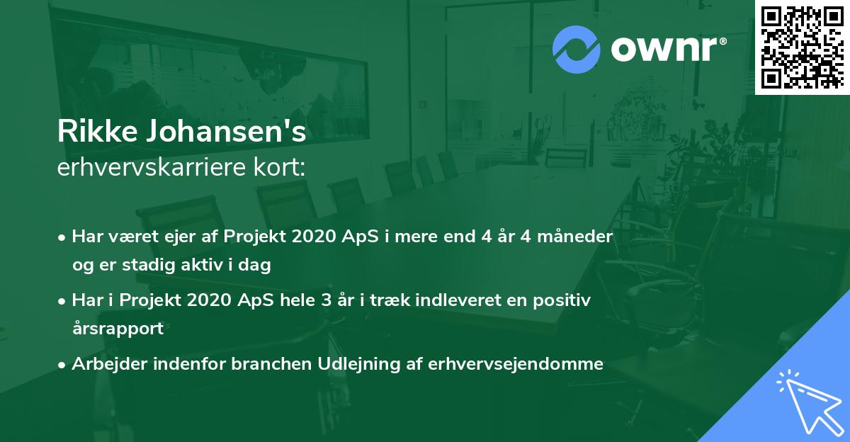 Rikke Johansen's erhvervskarriere kort