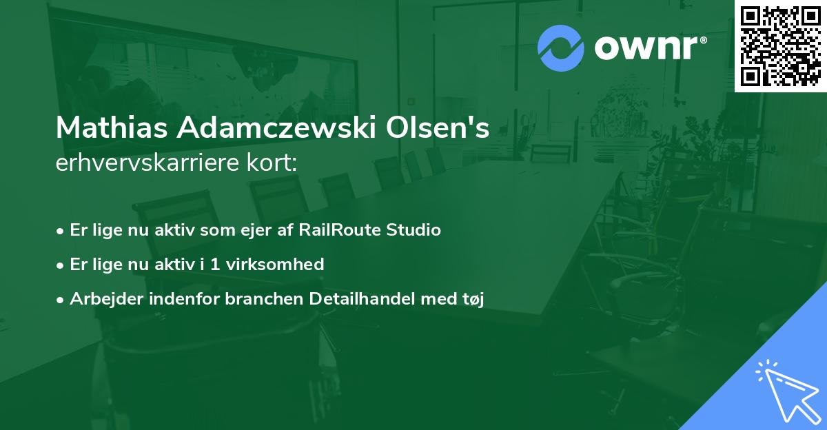 Mathias Adamczewski Olsen's erhvervskarriere kort