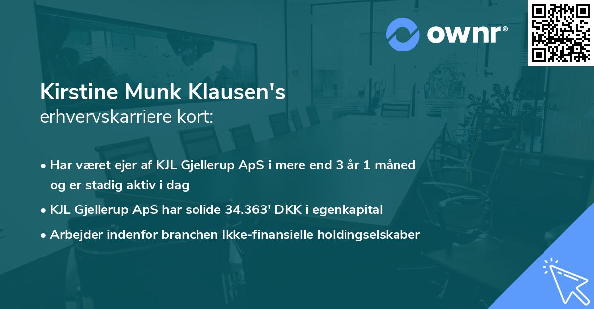 Kirstine Munk Klausen's erhvervskarriere kort