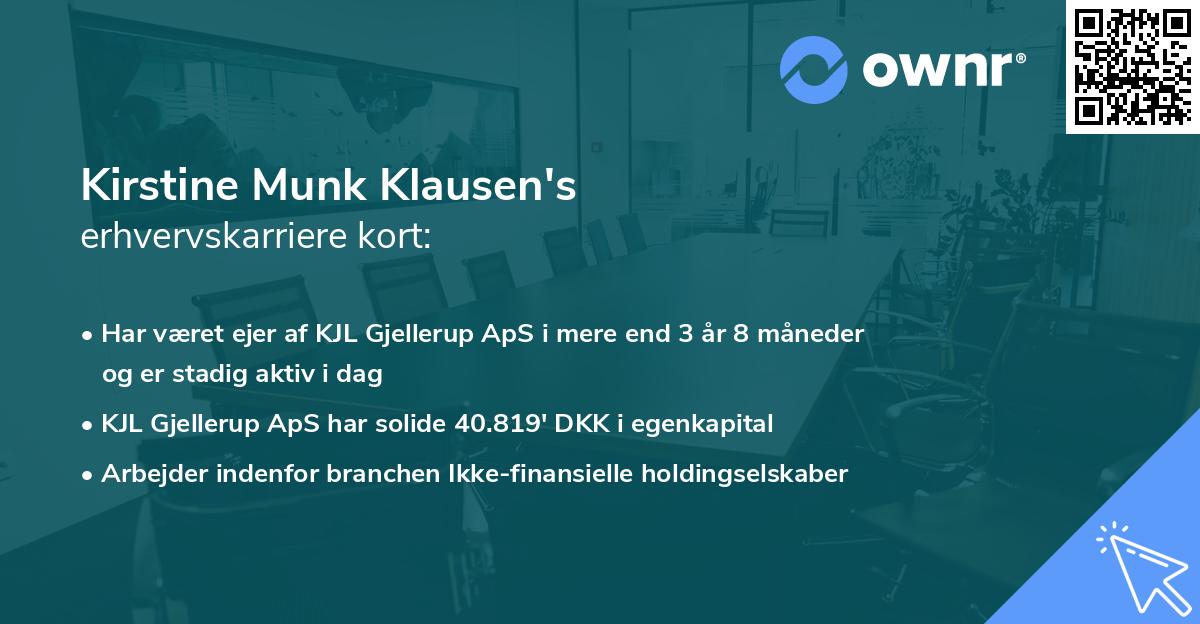 Kirstine Munk Klausen's erhvervskarriere kort