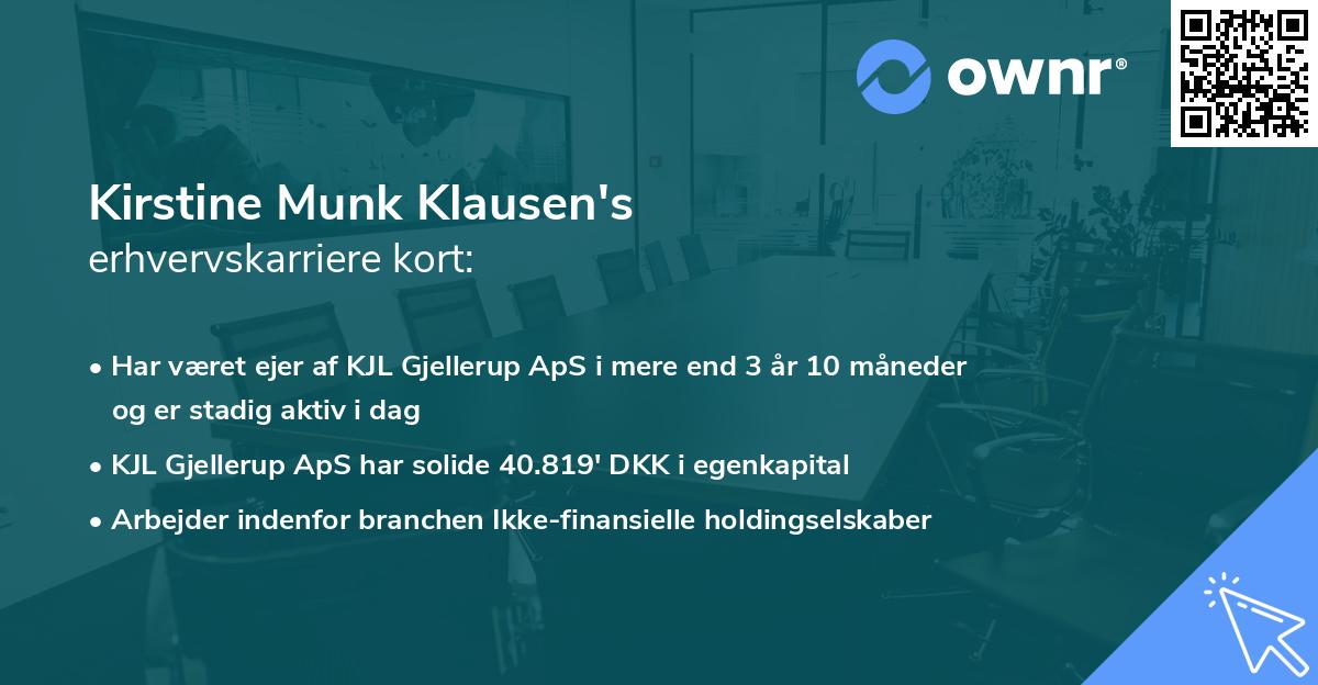 Kirstine Munk Klausen's erhvervskarriere kort