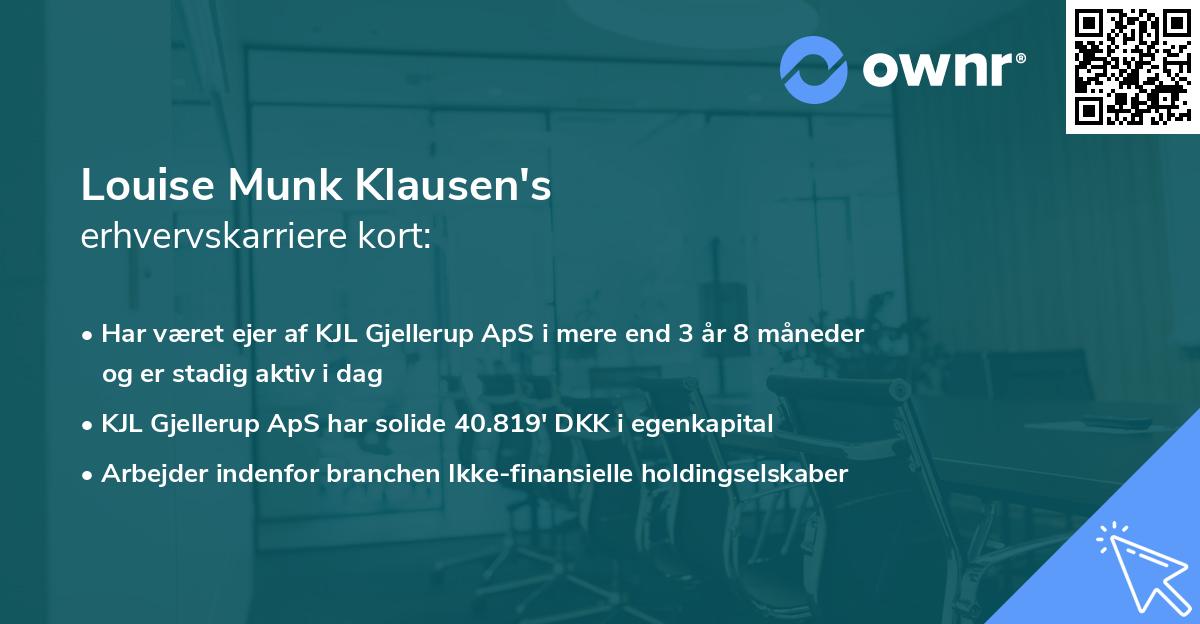 Louise Munk Klausen's erhvervskarriere kort