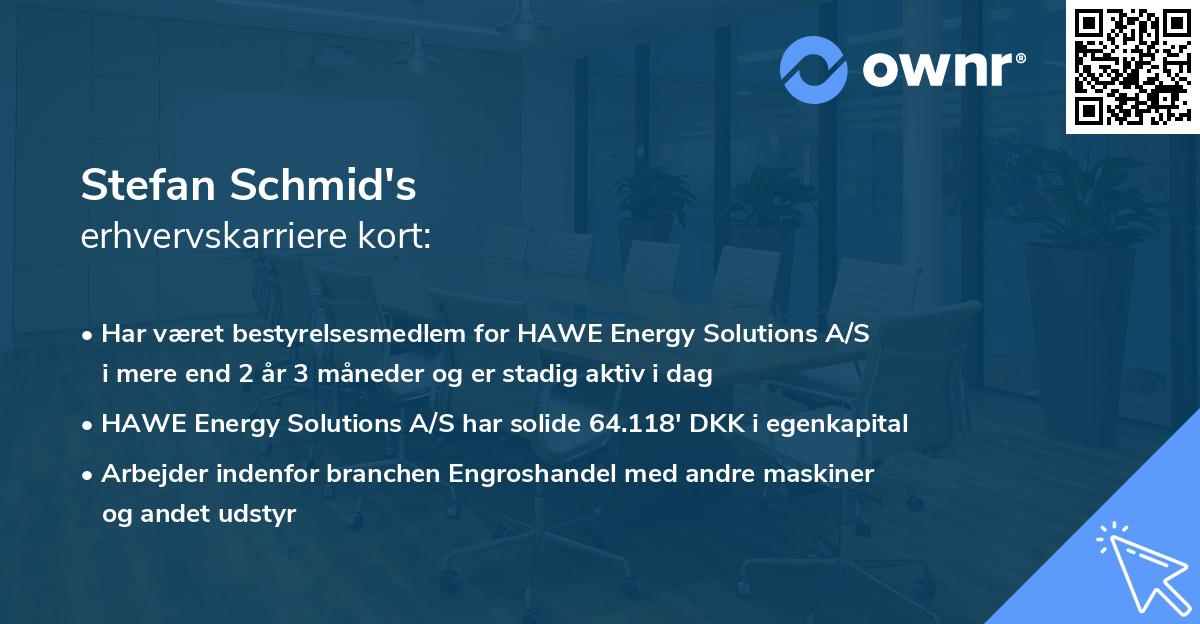 Stefan Schmid's erhvervskarriere kort