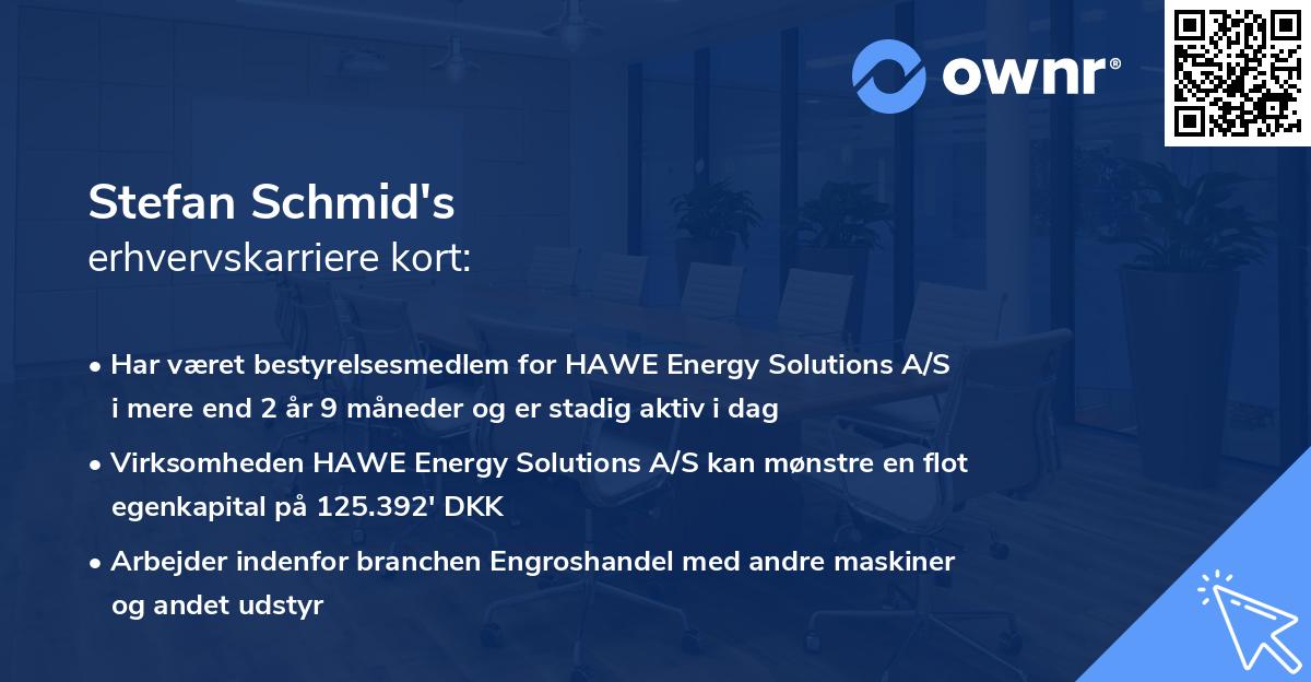 Stefan Schmid's erhvervskarriere kort