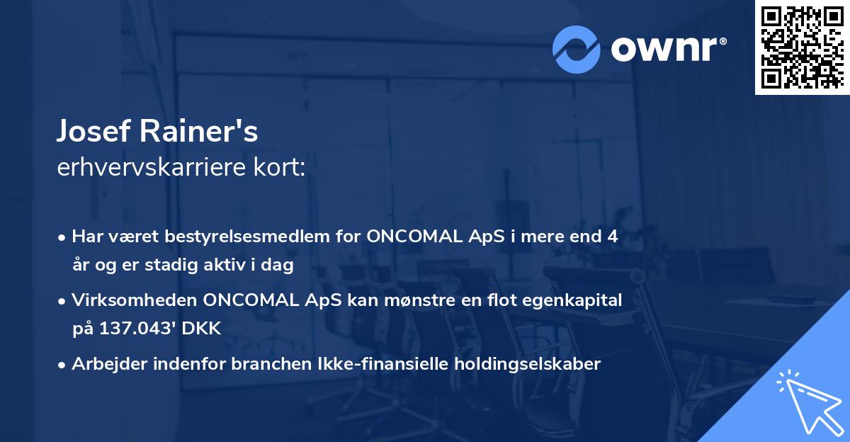 Josef Rainer's erhvervskarriere kort