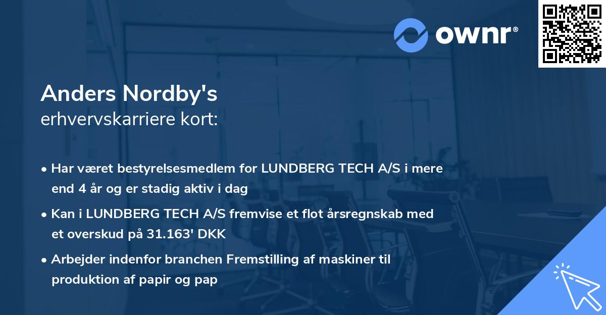 Anders Nordby's erhvervskarriere kort
