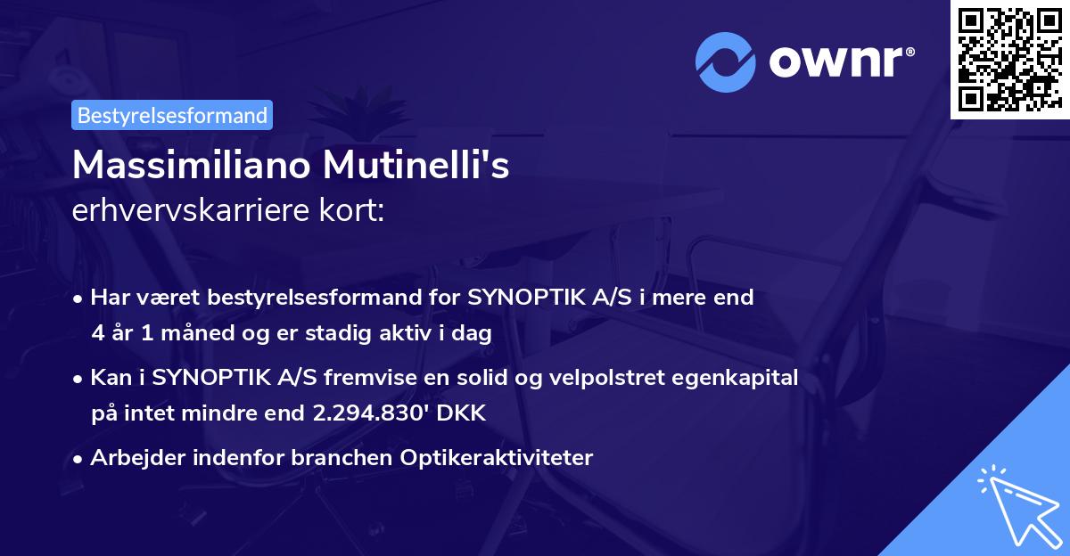 Massimiliano Mutinelli's erhvervskarriere kort
