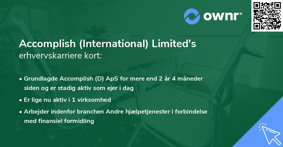 Accomplish (International) Limited's erhvervskarriere kort