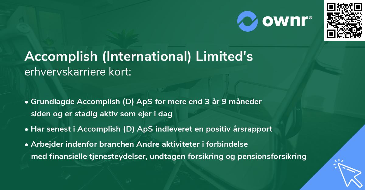 Accomplish (International) Limited's erhvervskarriere kort