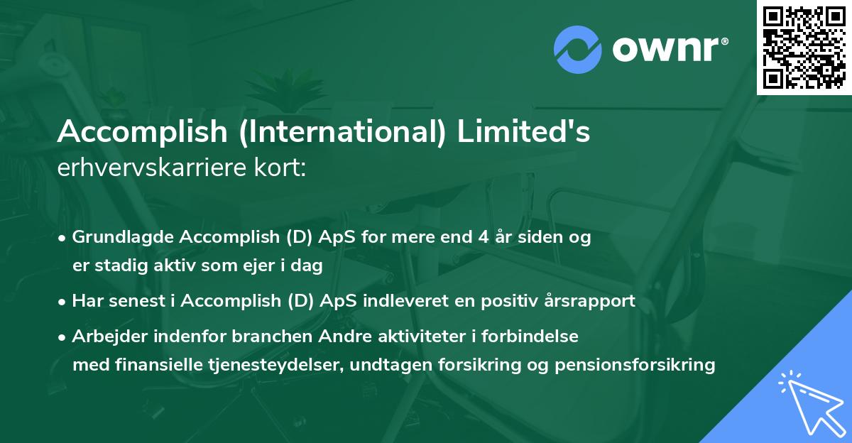 Accomplish (International) Limited's erhvervskarriere kort