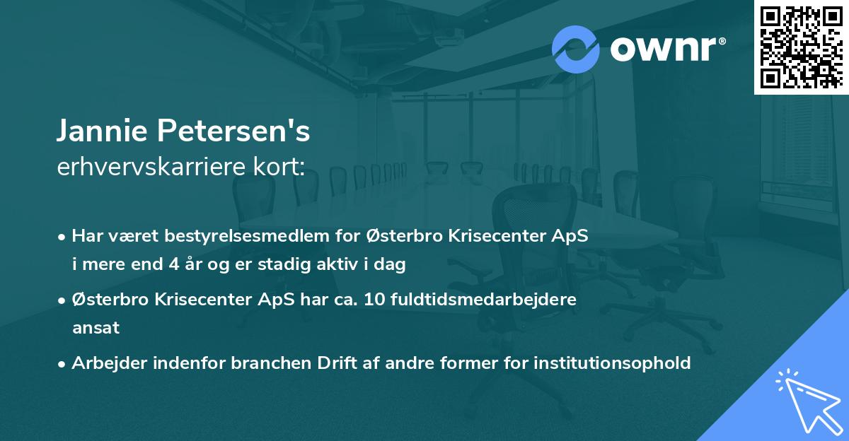 Jannie Petersen's erhvervskarriere kort