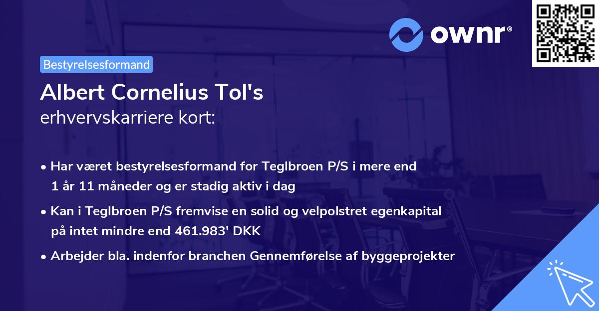 Albert Cornelius Tol's erhvervskarriere kort